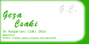 geza csaki business card